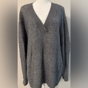 Nordstrom Charcoal V-Neck Sweater - Size 1X